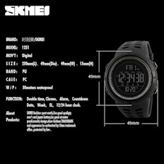 Đồng Hồ Điện Tử Pin Nhật, Kháng Nước SKMEI - 1251RD - Hàng Chính Hãng