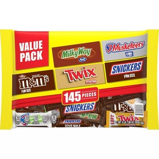 Túi kẹo sô cô la tổng hợp M&M'S, Twix and More Chocolate Candy Variety Pack, 145 Pieces