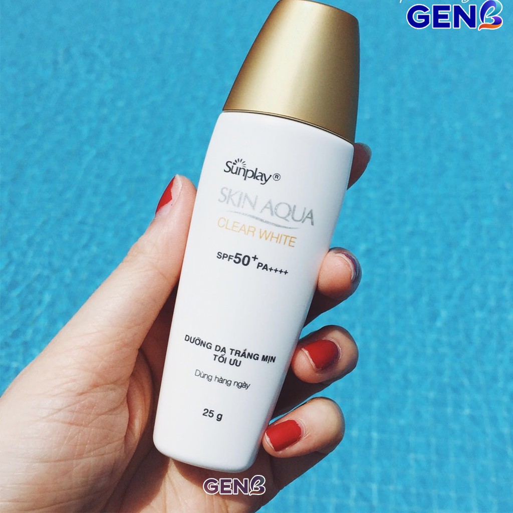 [CHÍNH HÃNG] Kem Chống Nắng Skin Aqua Dưỡng Da Trắng Mịn ( Nắp Vàng)- Sunplay Skin Aqua Clear White SPF50 - Mỹ Phẩm GenB