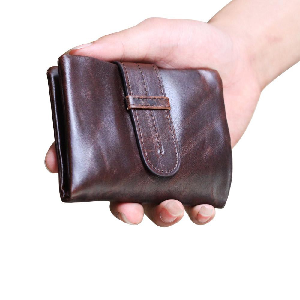 Ví đứng V04 gọn quai cài da ngựa mềm