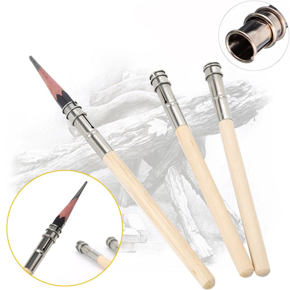PISTA Set 5 / 10 Dụng Cụ Nối Dài Bút Chì Bằng Kim Loại Có Thể Điều Chỉnh