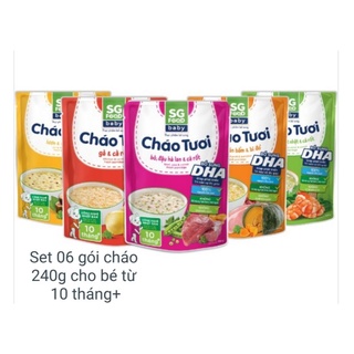 Set 06 gói cháo tươi SG Food 240g đủ vị