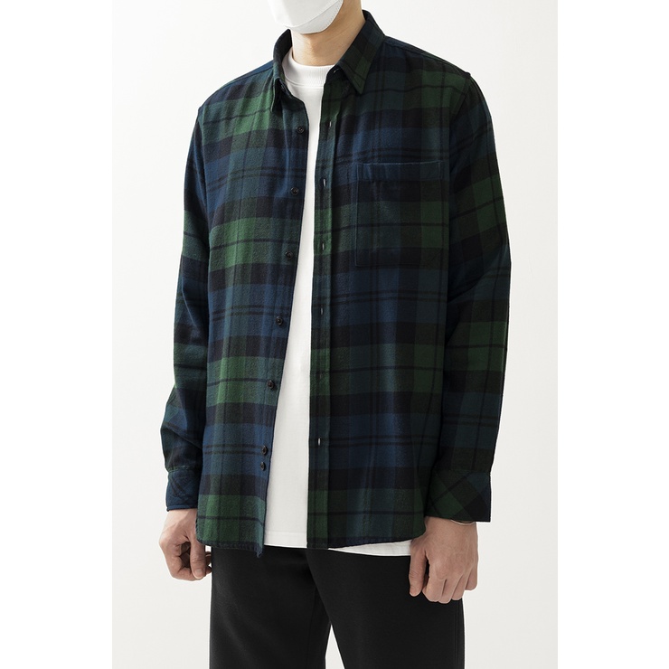 OWL BRAND® FLANNEL SHIRT - Áo sơ mi nam tay dài kẻ sọc / Rêu