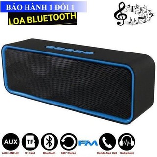 Loa Bluetooth SC211 tích hợp loa kép cho âm thanh sống động hỗ trợ thẻ nhớ TF và đài FM