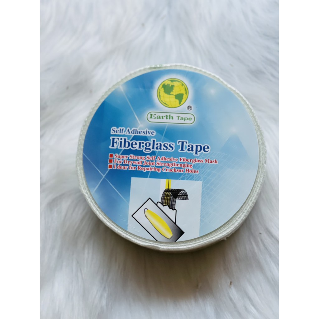 Băng keo Lưới Sợi Thủy Tinh Earth Tape Cuộn Lớn 50mmx90 - Băng Keo lưới Thạch cao dùng sửa chữa vết nứt mối nối