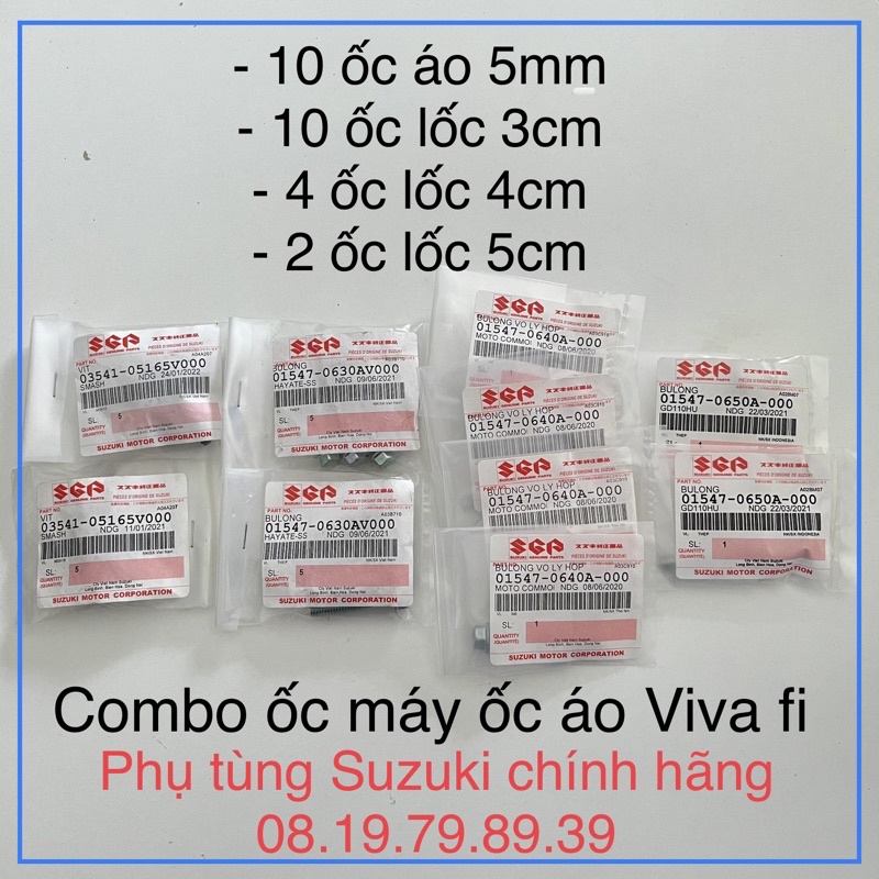 Combo ốc lốc máy và ốc dàn áo Suzuki Viva fi