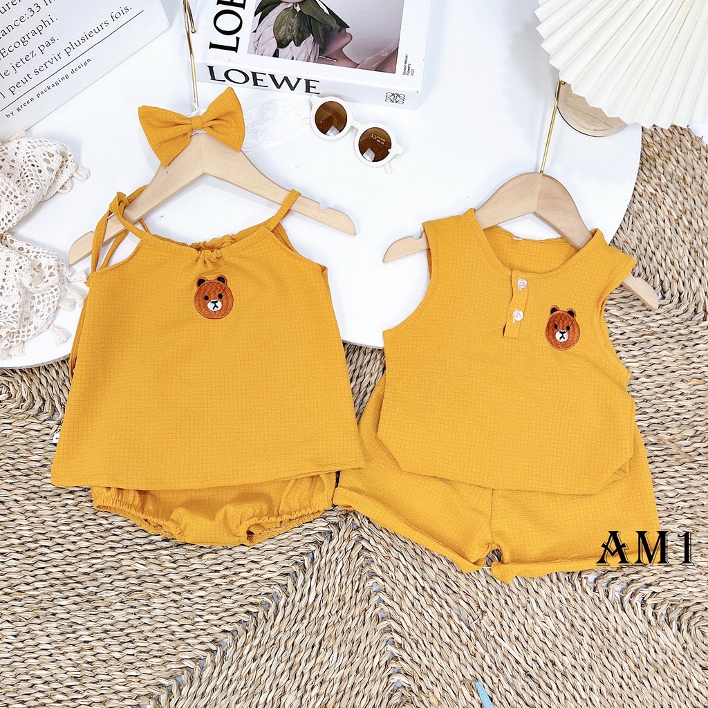 Đồ bộ cho bé 7 đến 16 kg vải muslin TTR238 TTR243 - bộ quần áo trẻ em vải đũi xốp xinh xắn TTR42