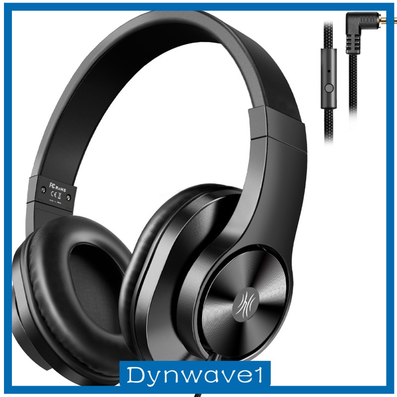 [DYNWAVE1] Wired Headphones Over Ear Headset w/ Microphone Stereo Bass Earphone