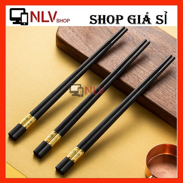 Bộ 10 Đôi Đũa Hợp Kim Mạ Vàng Hàn Quốc Sang Chảnh