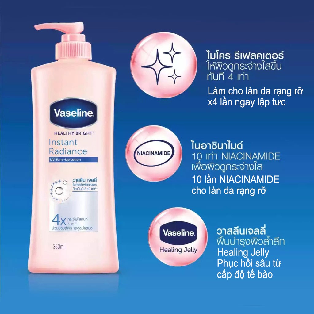 Sữa Dưỡng Thể Trắng Da Vaseline 4X Healthy White Instant Thái Lan 320ml