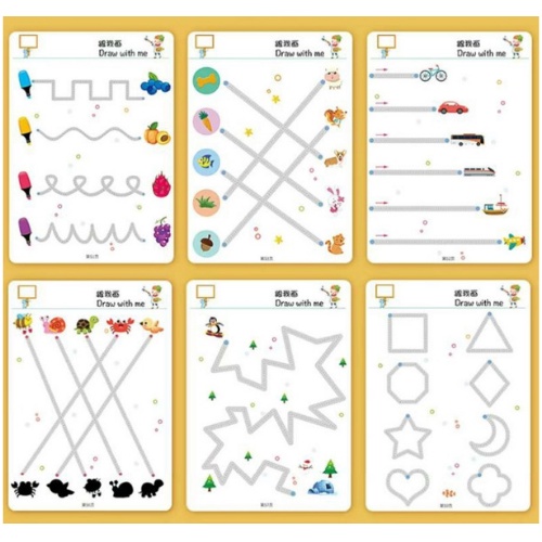 Đồ chơi giáo dục sớm Montessori thông minh cho bé. Sách tập viết, tập tô, nối điểm, nối số, luyện cầm bút, tái sử dụng