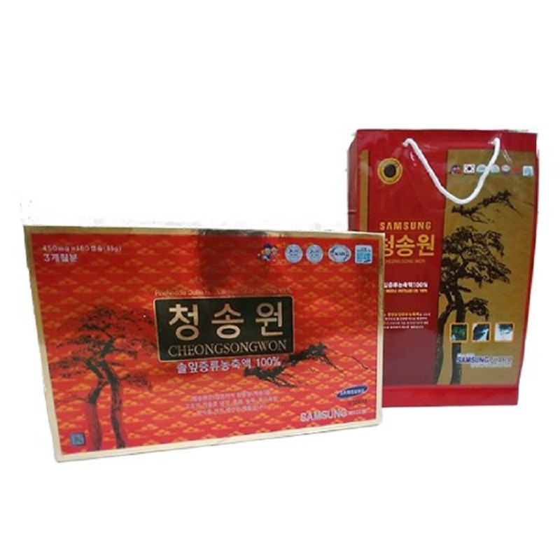 [ Chuẩn 100% ] Tinh Dầu Thông Đỏ Cheongsongwon Hàn Quốc, Hộp Màu Đỏ 180 Viên, Giúp Làm Sạch Mỡ Máu Và Tăng Cường Sinh Lý