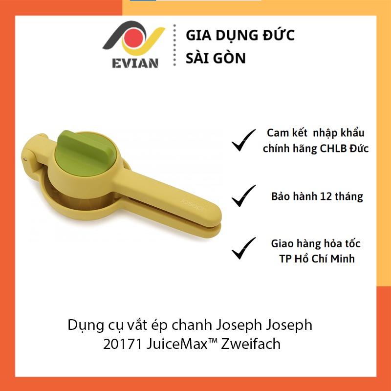 [ HÀNG ĐỨC ] Dụng cụ vắt ép chanh Joseph Joseph 20171 JuiceMax™ Zweifach-Zitronenpresse - Gelb VE 6