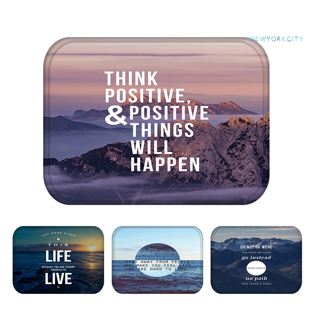 Thảm lót cửa chùi chân Chống Trượt In Chữ Độc Đáo Kích Thước 40x60cm