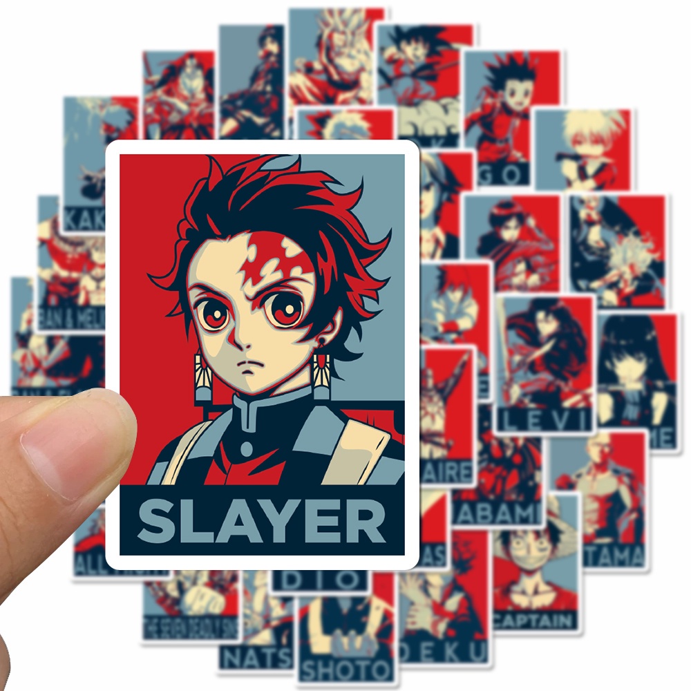 Bộ 50 miếng sticker dán trang trí laptop chống nước họa tiết hoạt hình xinh xắn