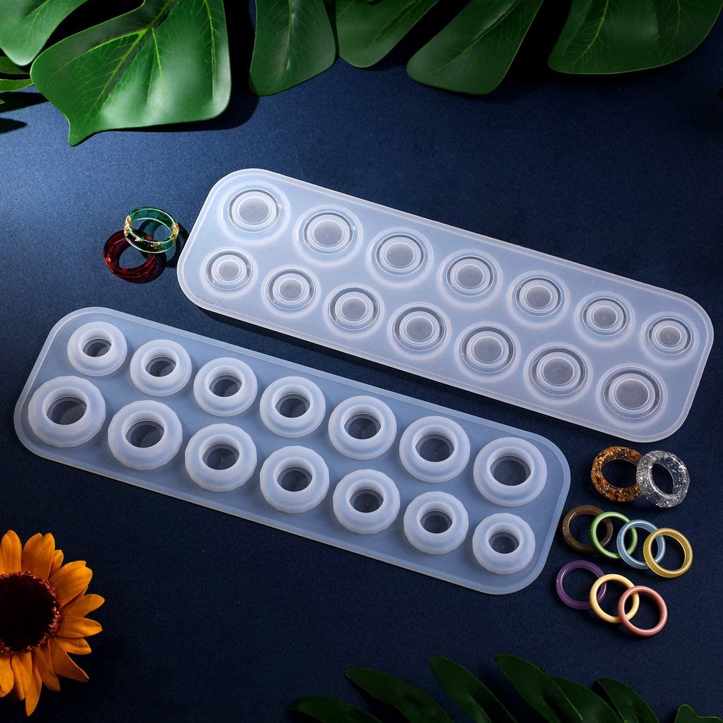 Khuôn Silicone Làm Nhẫn Nhựa Resin DIY