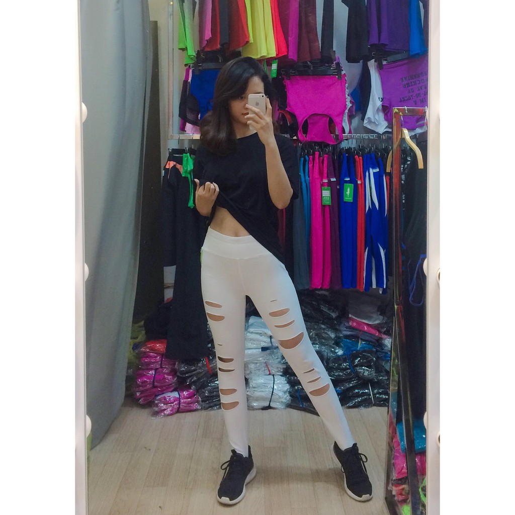 Quần Legging Rách Tập Gym, Yoga, Đi chơi