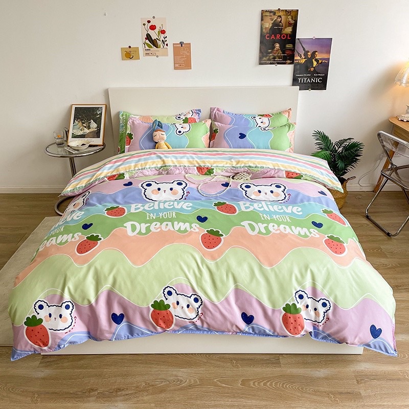 Chăn Ga cotton poly ( Có kèm Chăn)