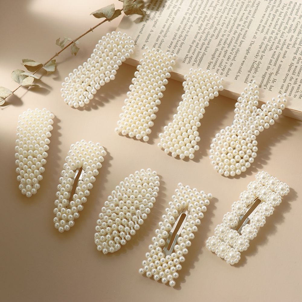 Kẹp Tóc Đính Ngọc Trai Giả Phong Cách Hàn Quốc Thiết Kế Mới