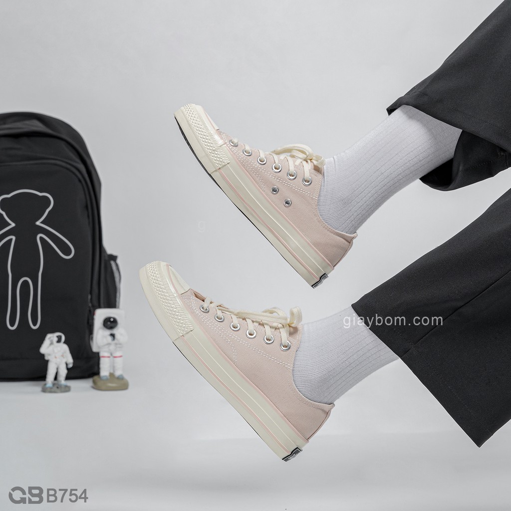 Giày Bata Nữ giayBOM Mùa Hè Đế Cao 2 cm Nhiều Màu Xinh Xắn B754