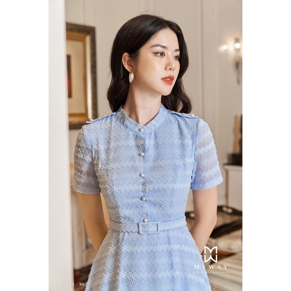 Đầm Công Sở Nữ MY WAY Dáng Xòe Kèm Theo Đai Cao Cấp 3MD0233