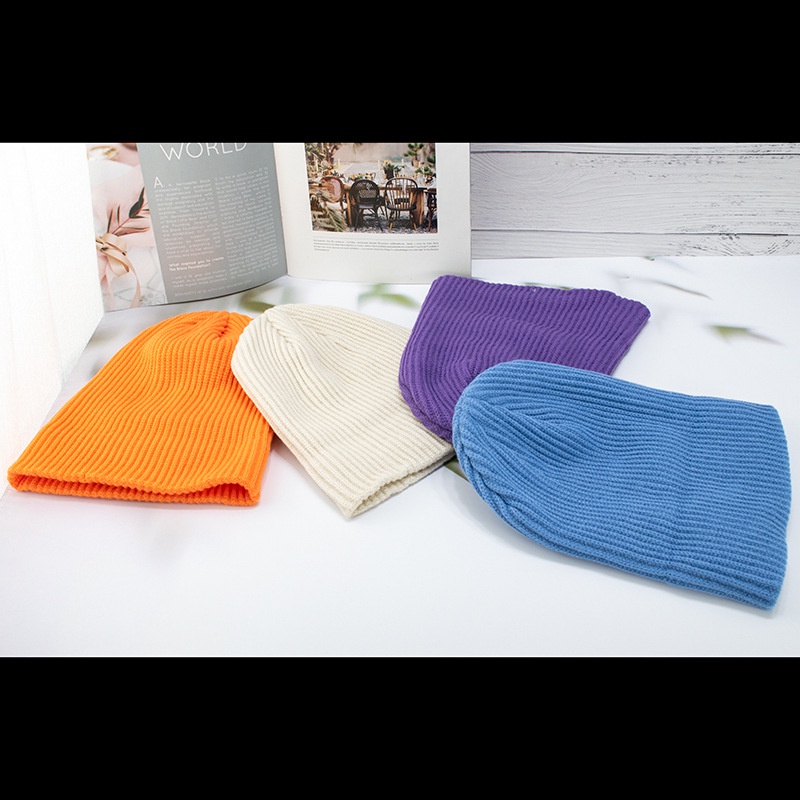 Mũ len dệt kim Nón beanie chóp ngắn Hàn Quốc thời trang unisex cho nam nữ L07