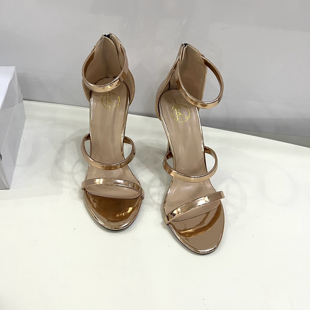 Giày sandal chiến binh cao gót da bóng giày chiến binh DT04