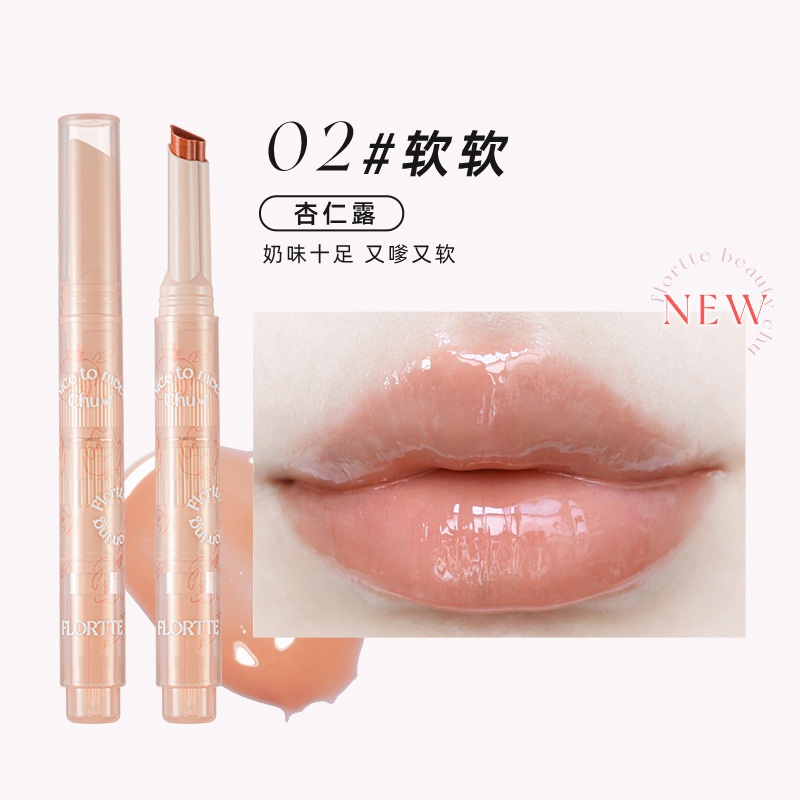 Son Môi Flortte / hua Lolia Dưỡng Ẩm Thiết Kế Vỏ Son Hình Trái Tim Xinh Xắn son bóng