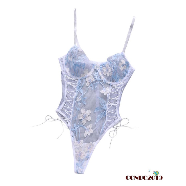 Hgm- Bộ Đồ Lót Liền Thân Thêu Ren Gợi Cảm Dành Cho Nữ Mặc Trong Đám Cưới Trăng Mật