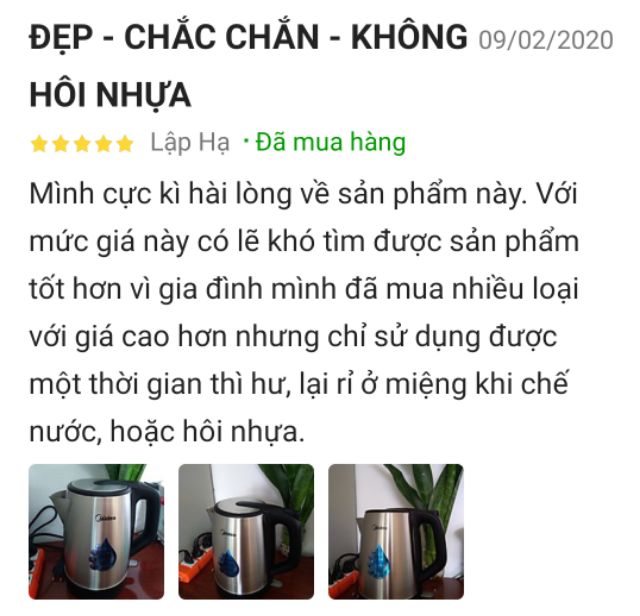 Ấm Siêu Tốc INOX304 Midea MK-17SE - Chính Hãng