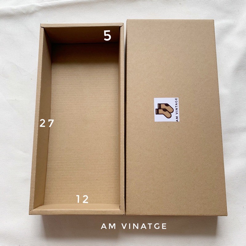 Hộp Quà Tặng Đựng Vớ Gift Box Giấy Kraft Vintage (27x12x5) | BigBuy360 - bigbuy360.vn