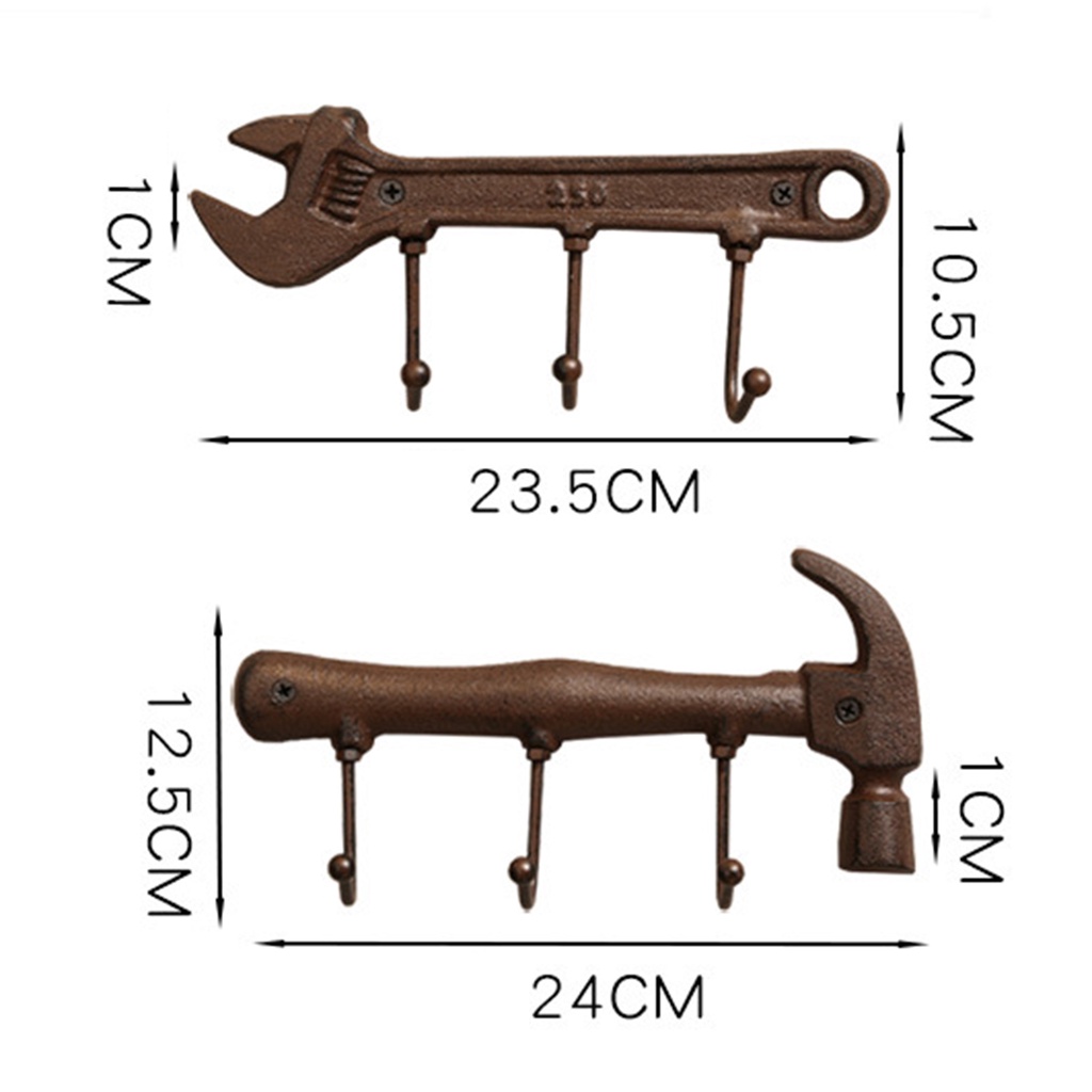 Dove_Key Rack Industrial Style Spanner Shape Widely Applied Iron Farmhouse Decor Hook Holder for Garden