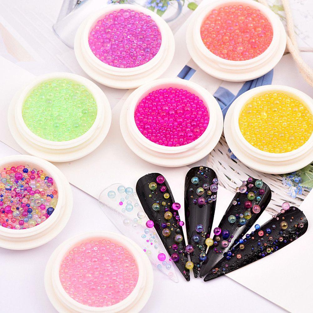 Phụ Kiện Hạt Tròn 3D Nhiều Màu Đính Trang Trí Móng Nghệ Thuật