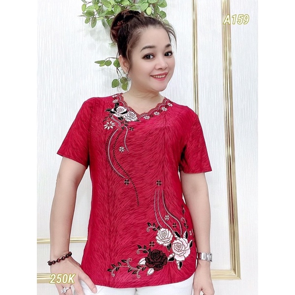 Áo Kiểu Nữ Tay Ngắn Chất Thun Lạnh Mềm Mát 2 Size 50-75Kg