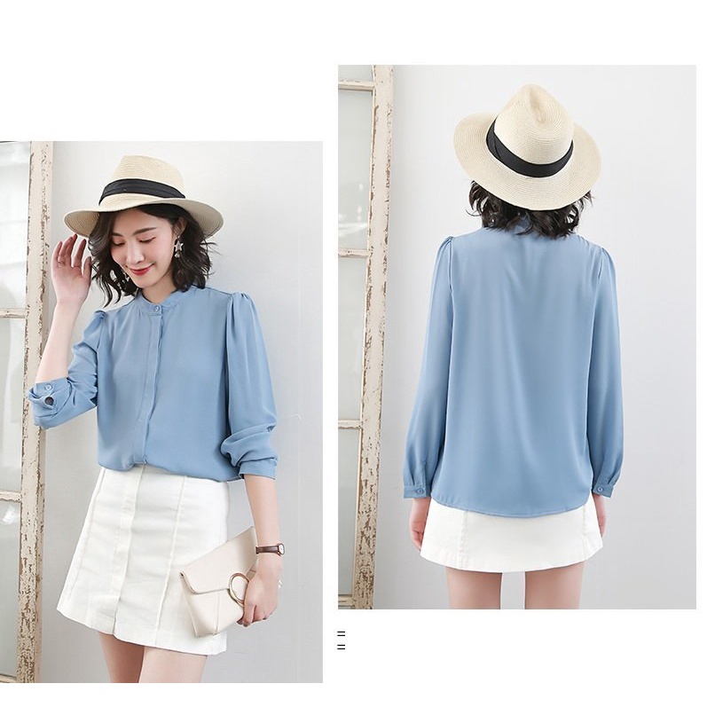 ÁO KIỂU SƠ MI NỮ TAY DÀI CÔNG SỞ THỜI TRANG ĐẸP𝑭𝑹𝑬𝑬𝑺𝑯𝑰𝑷[Giá gốc tận xưởng] ÁO KIỂU NỮ CÔNG SỞ