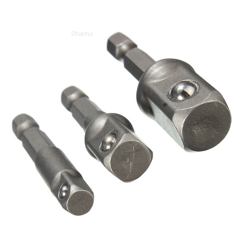 Set 3 đầu nối mũi khoan điện 1/4&quot; 3/8&quot; 1/2&quot;