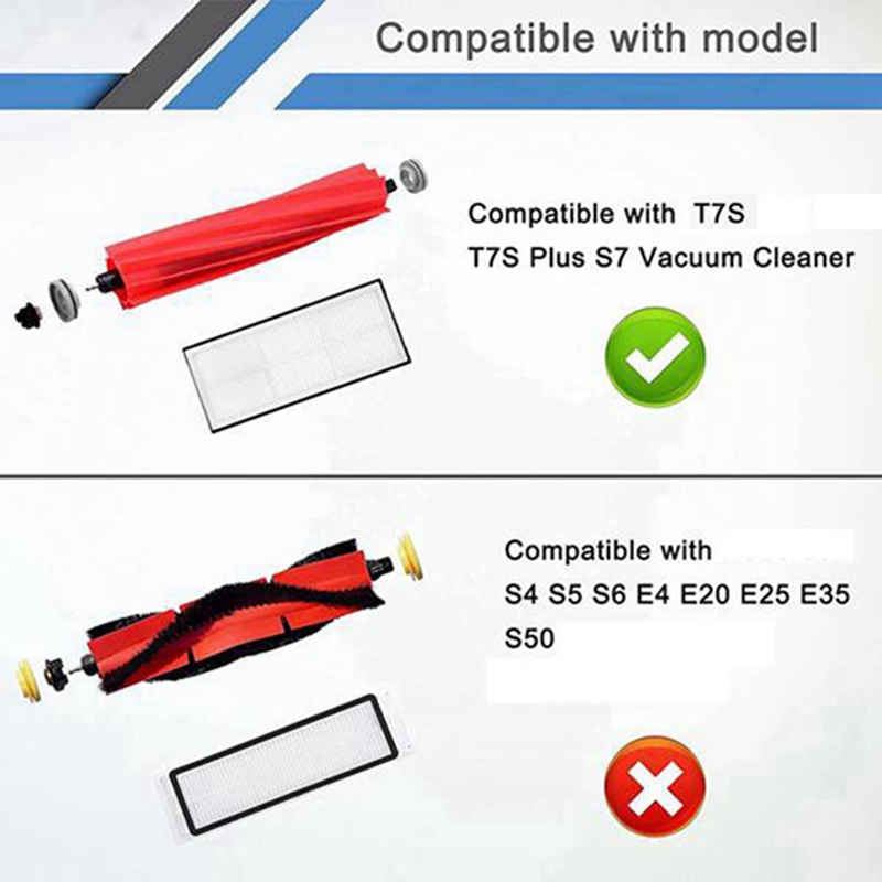 1 Bộ Túi Lọc Chổi Quét Chính &amp; Chổi Quét Hepa Cho Robot Hút Bụi Xiaomi Roborock S7 MaxV S7 MaxV Plus S7 MaxV