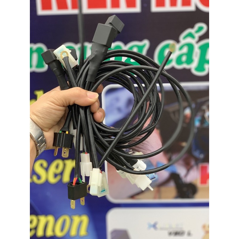 Bộ Dây Nguồn Bi Led H4 Cao Cấp Chống Cháy Giá 1 Bộ