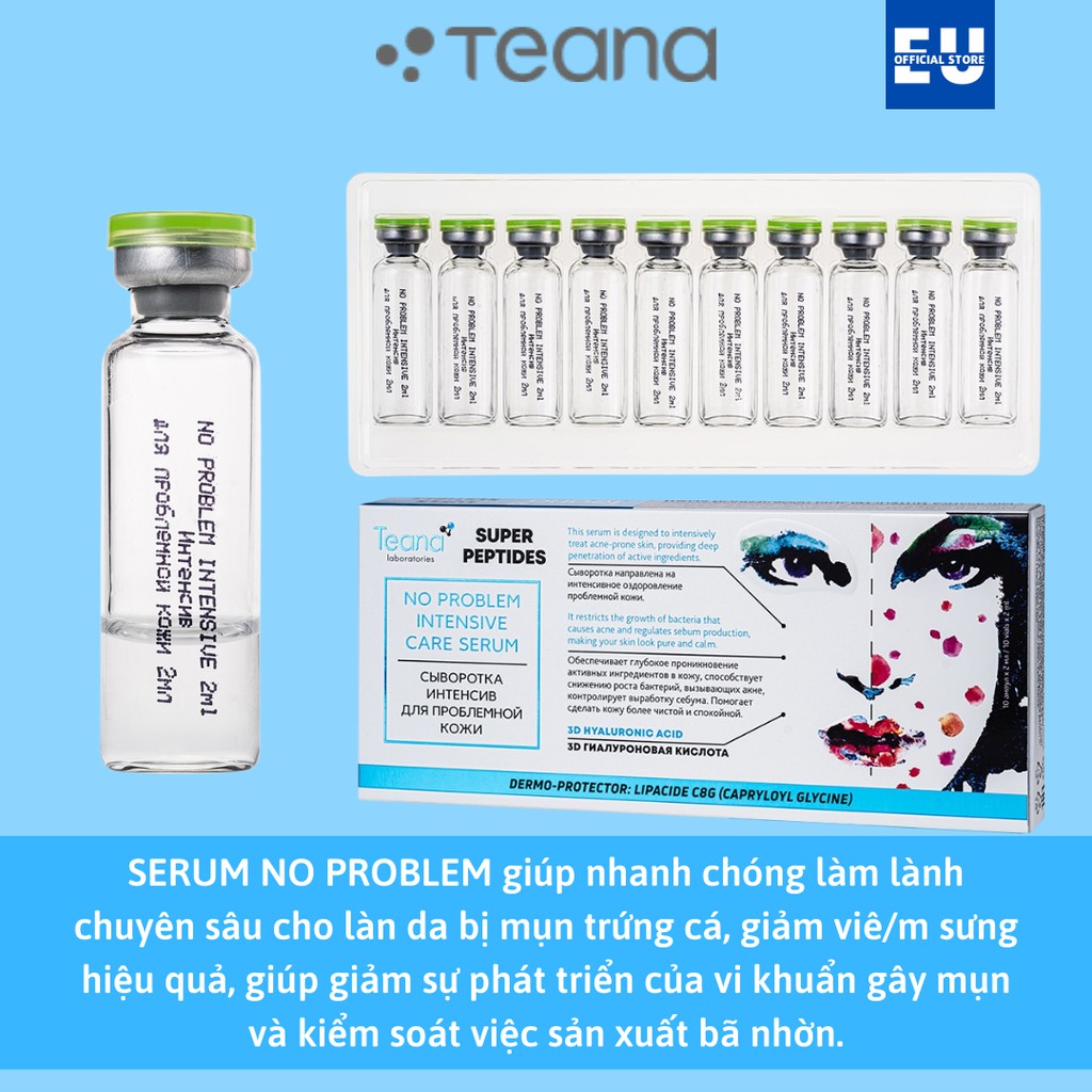 Serum Tinh chất dưỡng trắng da và mờ thâm nám TEANA NO PROBLEM, ANTI-REDNESS, ASAP