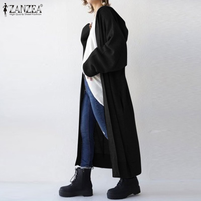 Áo Khoác Zanzea Dáng Dài Có Mũ Trùm Thời Trang Hàn Quốc Cá Tính | BigBuy360 - bigbuy360.vn