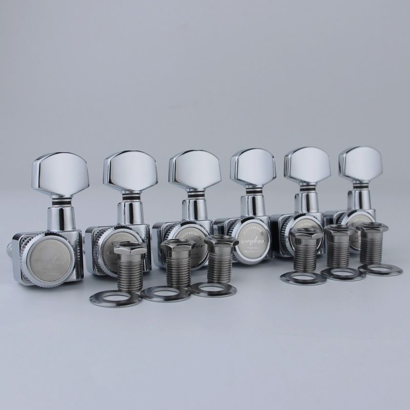 1 Bộ Chốt Chỉnh Dây 6 Trong 1 Bằng Chrome Màu Bạc 6R/6L Cho Đàn Guitar