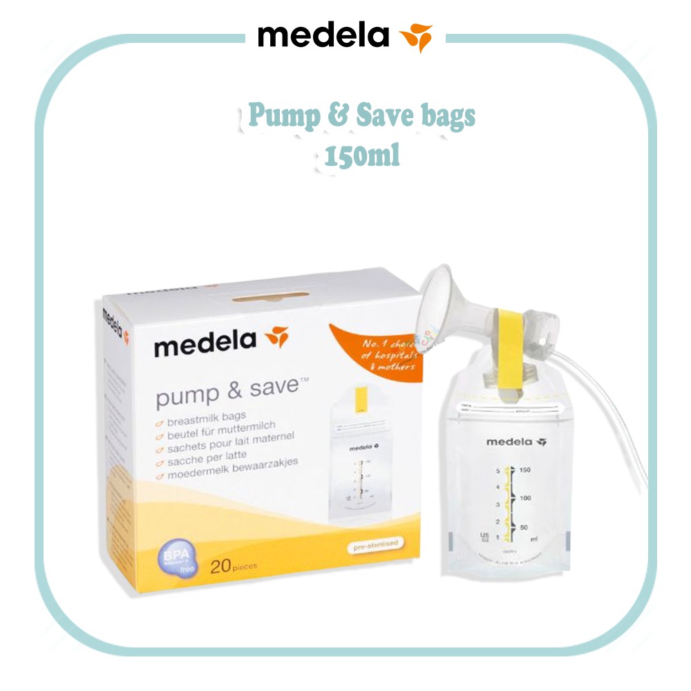 Medela (Hàng Mới Về) Bộ Dụng Cụ Bơm Hút Sữa Và Túi Đựng 150ml