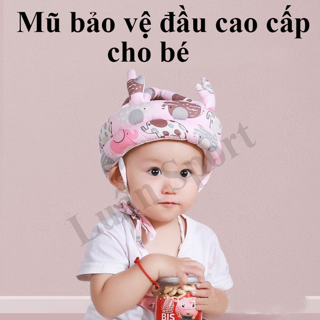 Mũ Bảo hiểm cho bé tập bò - Bàn cao cấp có lớp lưới thoáng khí - Cho bé từ 6-36 tháng
