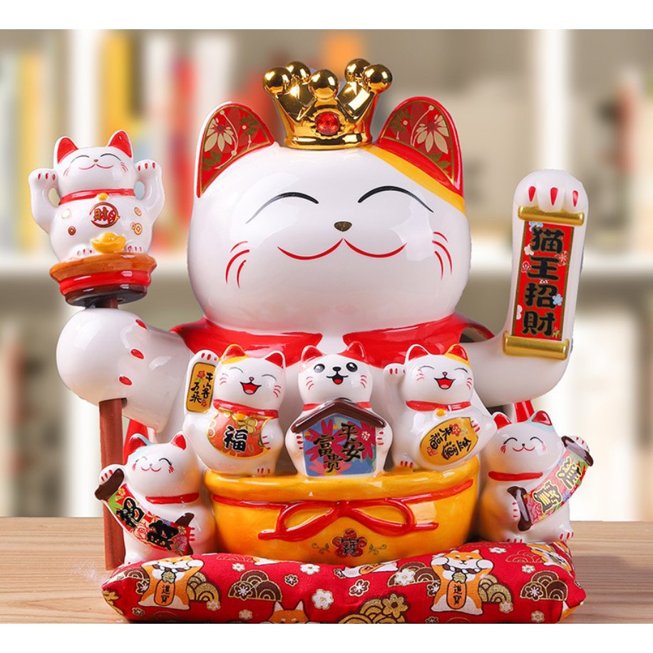 Mèo Thần Tài Vẫy Tay Cao 27 cm 🎁FREESHIP🎁 Mèo Chiêu Tài Nhật Bản -Mèo cầu tài lộc May Mắn