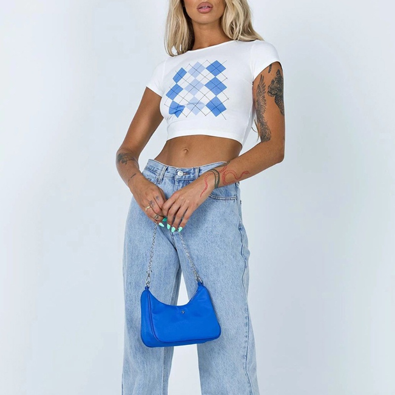 Áo Thun Crop Top Tay Ngắn Cổ Tròn In Họa Tiết Kẻ Sọc Màu Sắc Tương Phản Phong Cách Harajuku Thời Trang Mùa Hè Cho Nữ