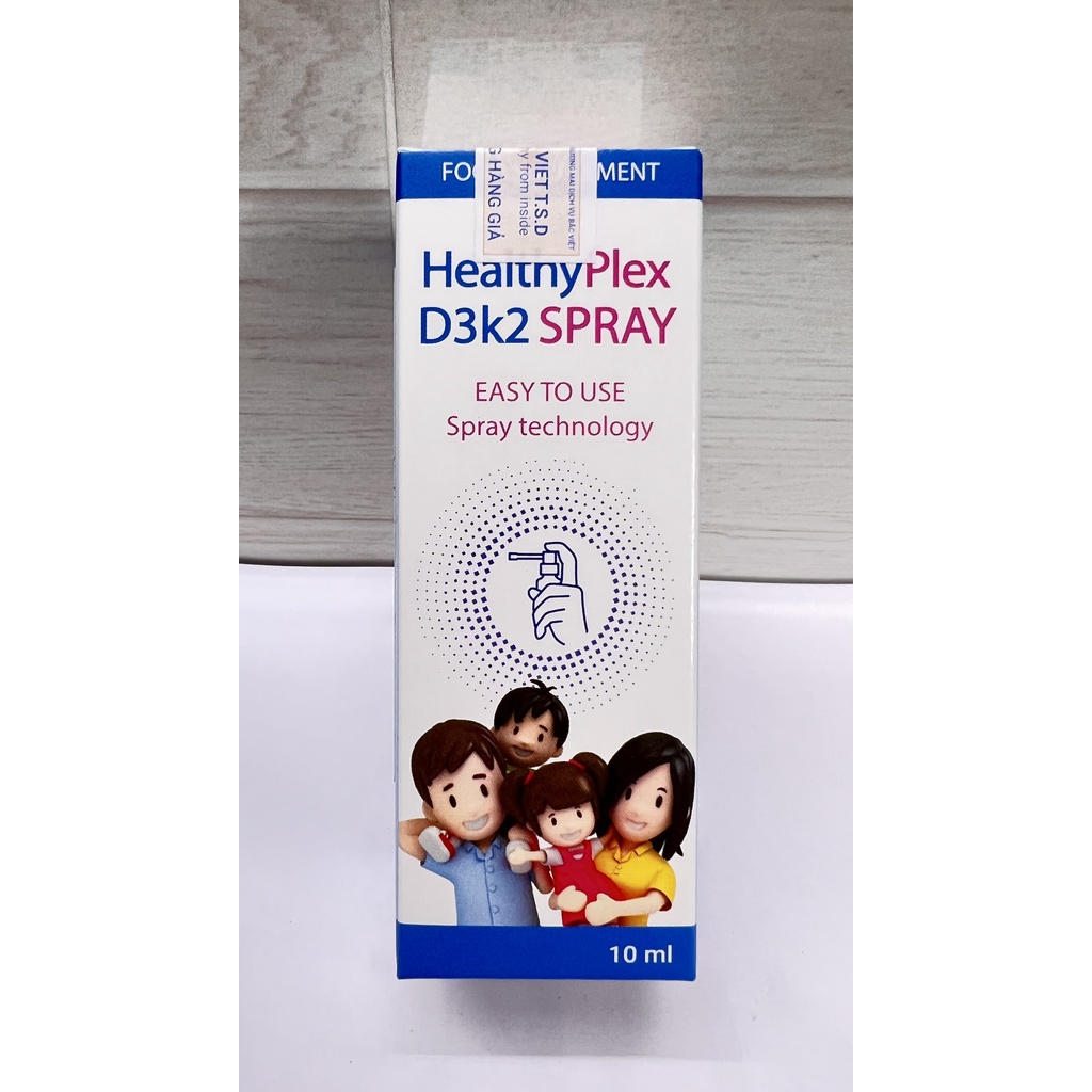 Healthyplex D3K2 Spray.vitamin d3k2 dạng xịt giúp bé hấp thu chuyển hóa calci,vitamin k2.suckhoechomoinha