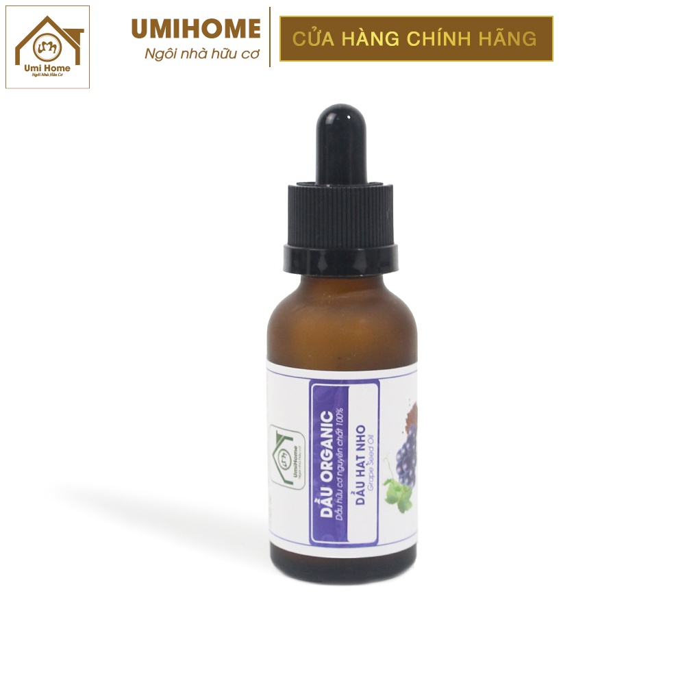 Dầu Hạt Nho hữu cơ UMIHOME nguyên chất | Grape seed oil 100% Organic 10ML