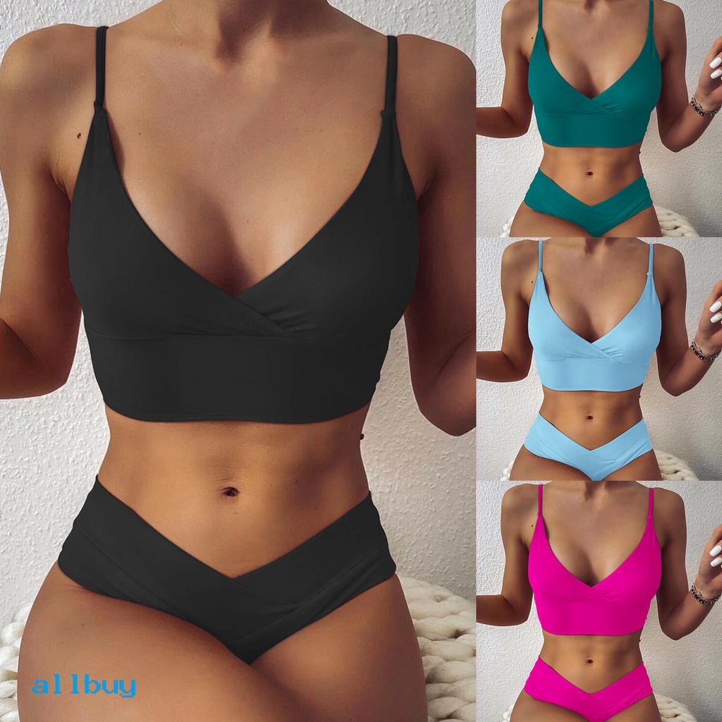 Bộ Đồ Bơi Bikini Hai Mảnh Dây Chéo Phía Trước Dành Cho Nữ