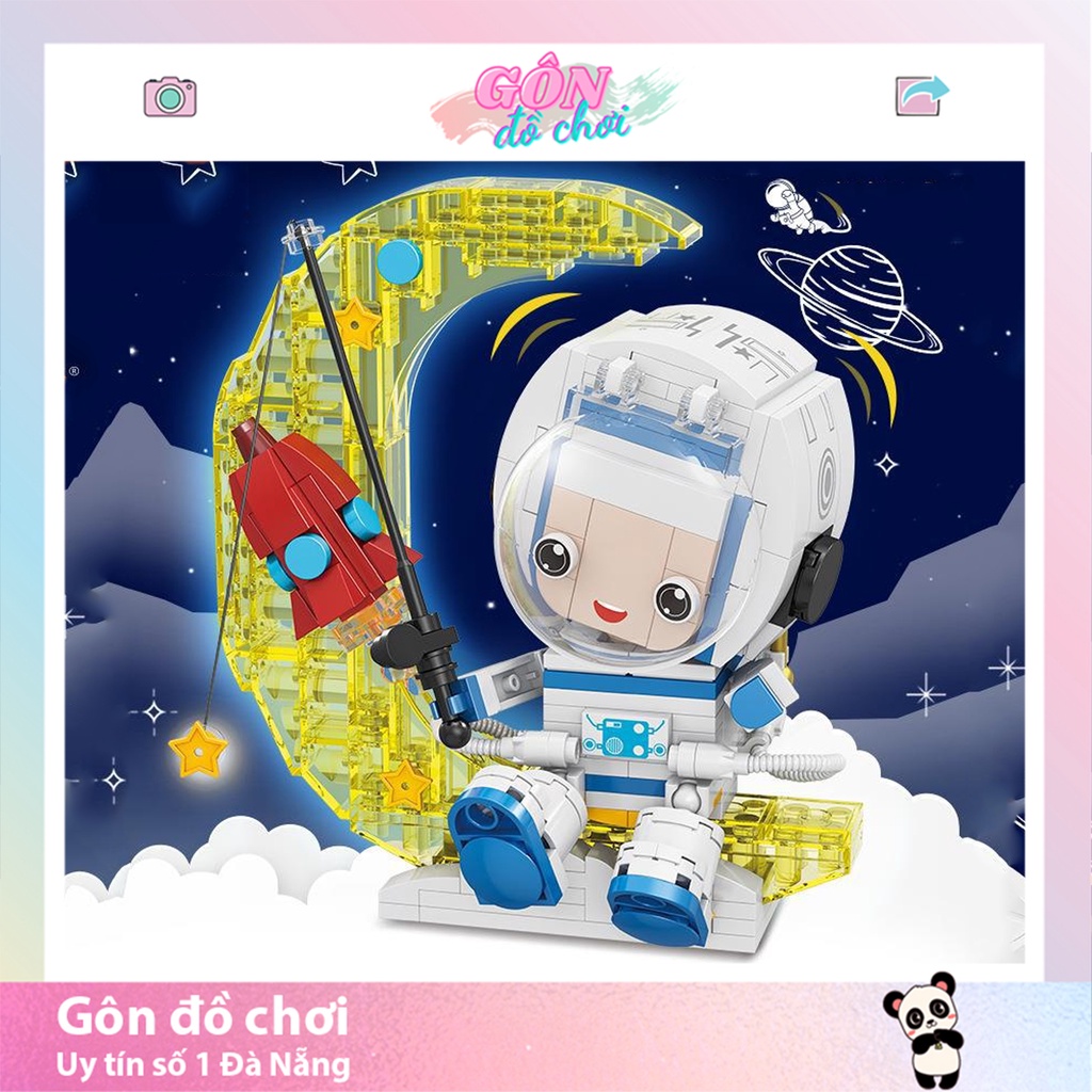 Mô hình lắp ráp phi hành gia bộ xếp hình nhà du hành vũ trụ cho bé trẻ em thông minh Gôn đồ chơi