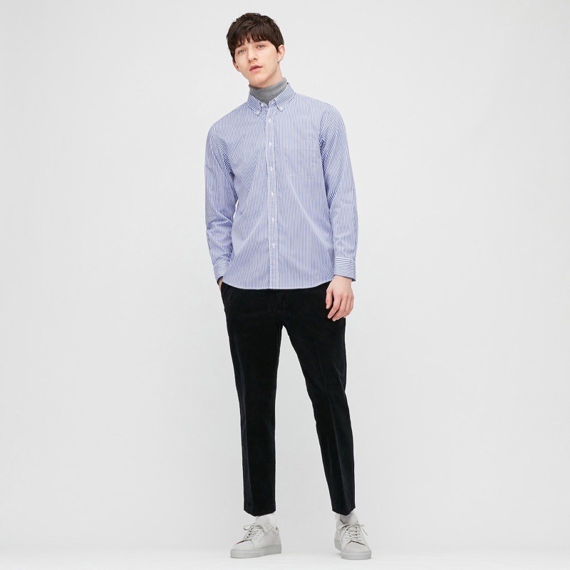 Áo sơ mi kẻ sọc nam dài tay thời trang, thanh lịch của UNIQLO